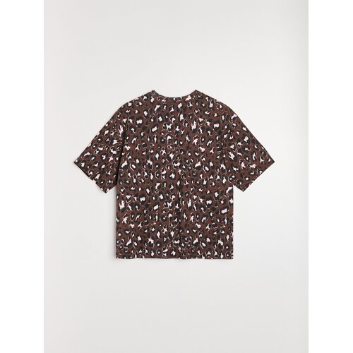Sinsay Pamučna majica s leopard uzorkom Slike