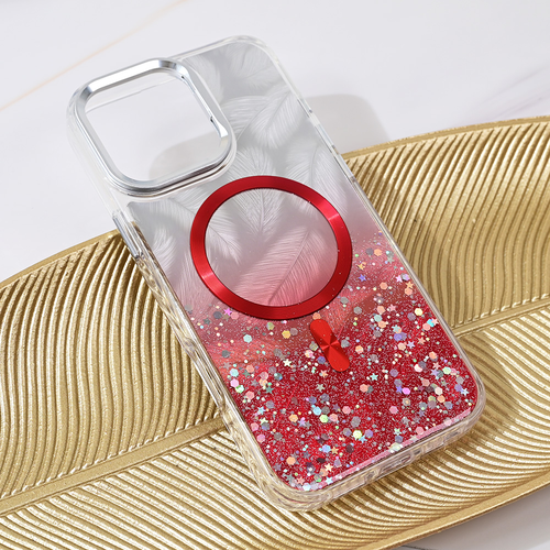  Torbica Magsafe Glitter za iPhone 16 Pro Max 6.9 crvena Cene