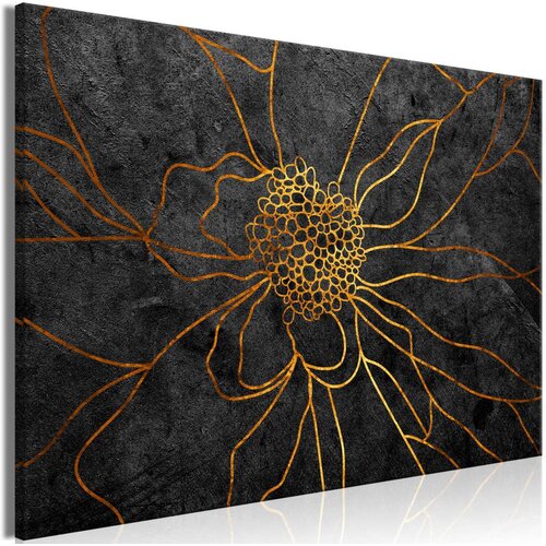  Slika - Flower in Gold (1 Part) Wide 90x60 Slike