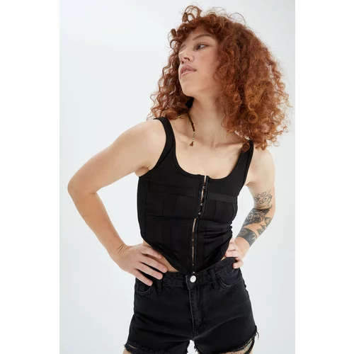 Defacto Coool Fitted Agraf and Corset Detailed Camisole Crop Athlete