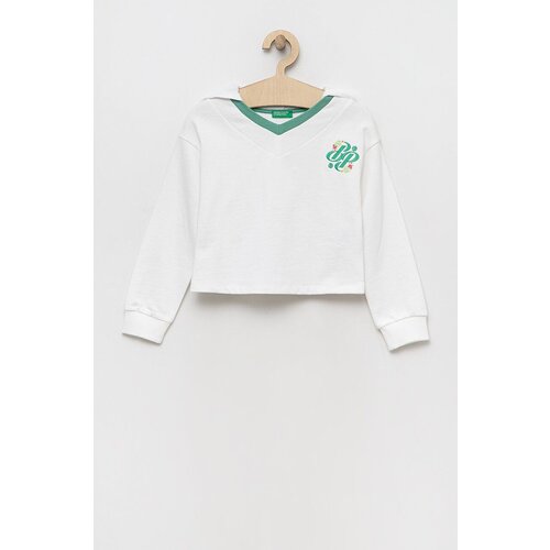 United Colors Of Benetton Pulover bela barva, s kapuco Slike
