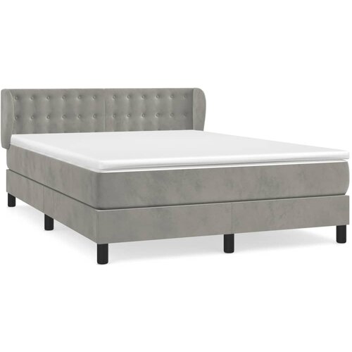Maison Chic Box spring postelja - Vzmetna postelja z vzmetnico svetlo siva 140x200 cm žamet SL15702, (21904289) Cene