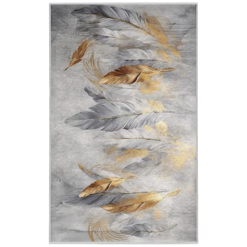 Mila Home Siva/zlata pralna preproga 120x180 cm Golden Feathers –