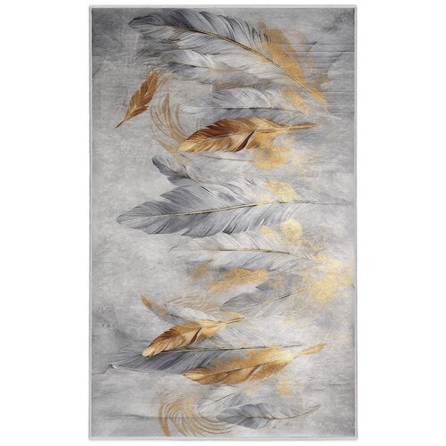 Mila Home Sivi/u zlatnoj boji perivi tepih 120x180 cm Golden Feathers &amp;ndash; Slike