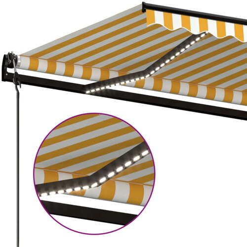  Automatska tenda sa senzorom LED 450 x 300 cm žuto-bijela Slike