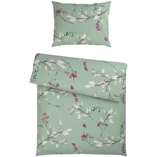 Esposa POSTELJNINA 140/200 cm saten zelena Slike