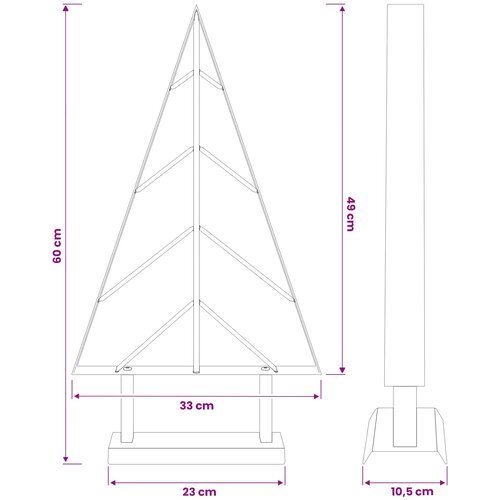  Metalna božićna jelka KUOPIO 60 cm Čelik Crna Slike