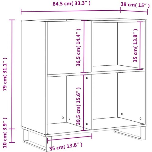  za ploče bijeli 84,5 x 38 x 89 cm od konstruiranog drva Slike