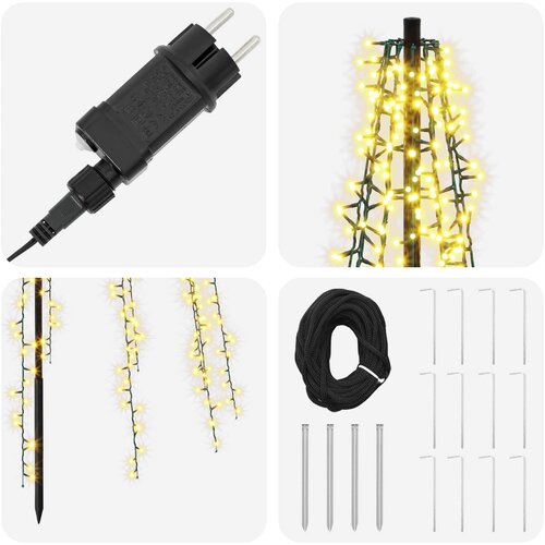  LED božićno drvce 385 cm 2460 LED lampica Topla bijela Čelik Slike