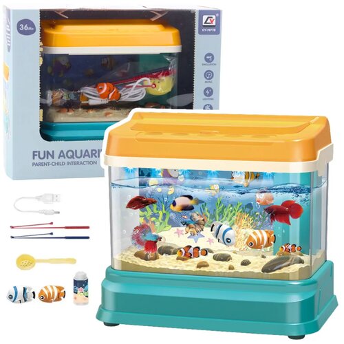 Lean Toys Izobraževalno magnetni vodni akvarij z ribicami, LED lučjo, zvoki in mehurčki Cene