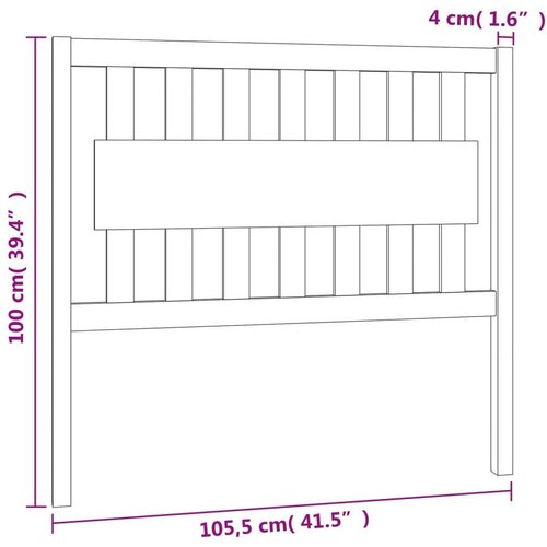  Uzglavlje za krevet 105 5 x 4 x 100 cm od masivne borovine Slike
