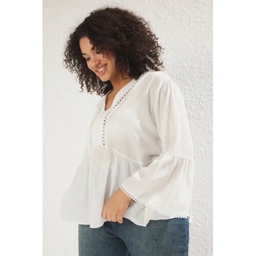 Trendyol ženska bluza Tbbss25Af00042, bela Cene