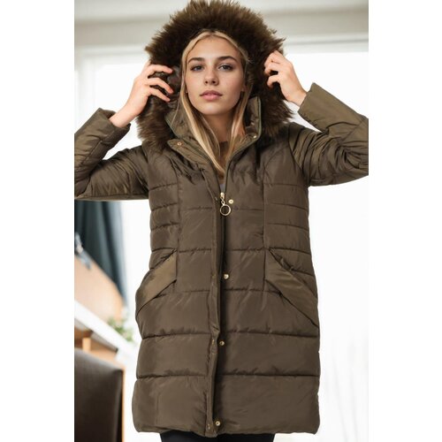 Dewberry Z6745 WOMEN'S COAT-KHAKI-1 Cene