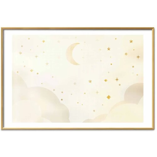  Plakat - Starry Night 90x60 Zlatni okvir s margom Slike