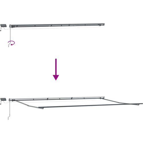 vidaXL Ručno uvlačiva tenda s LED višebojnom trakastom 600x300 cm Cene