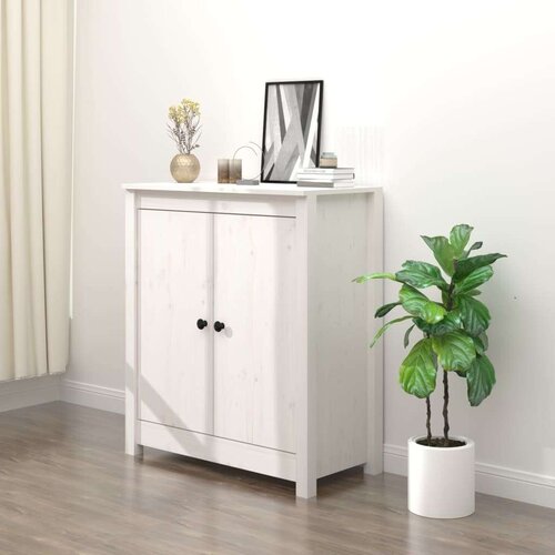  Komoda bela 70x35x80 cm trdna borovina, (20600723) Slike
