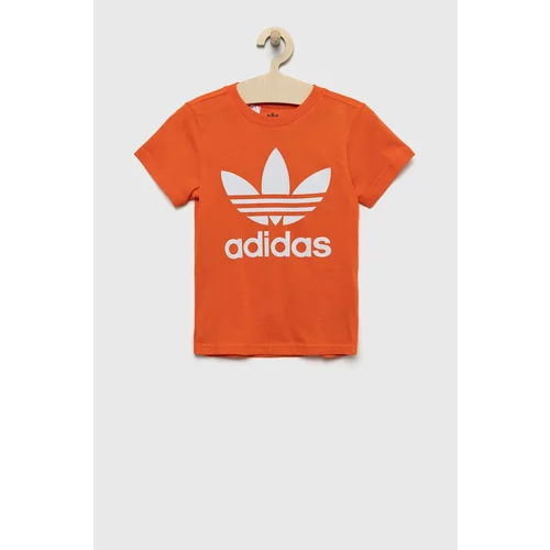 Adidas Otroški bombažen t-shirt oranžna barva