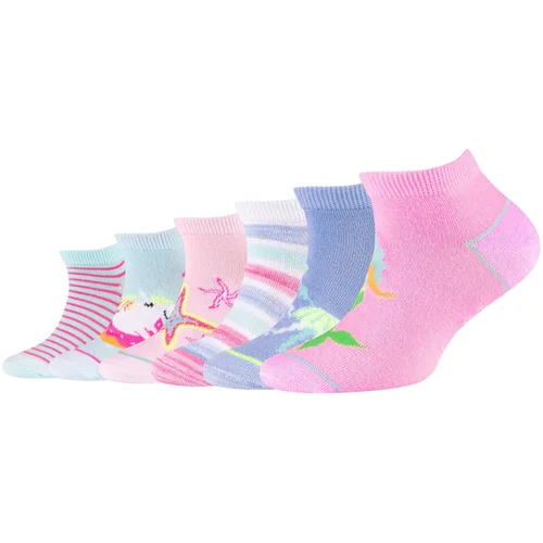 Skechers 6PPK Girls Casual Fancy Sneaker Socks Višebojna