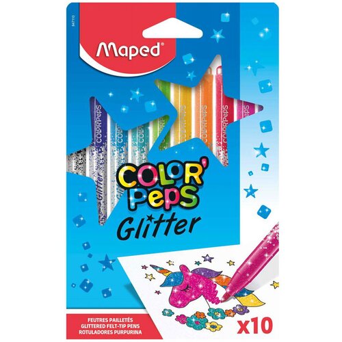 Maped Flomastri Color&amp;amp;apos;peps Glitter, 10 kosov Slike