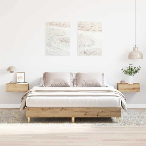 VidaXL Okvir kreveta bez madraca boja hrasta artisan 140x200 cm Slike