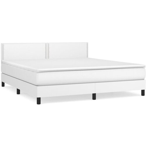 Maison Chic Box spring postelja - Vzmetna postelja z vzmetnico bela 180x200 cm umetno usnje SL8538, (21900352) Cene