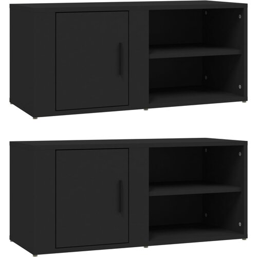 vidaXL TV omarica 2 kosa črna 80x31,5x36 inženirski les, (20733946) Cene