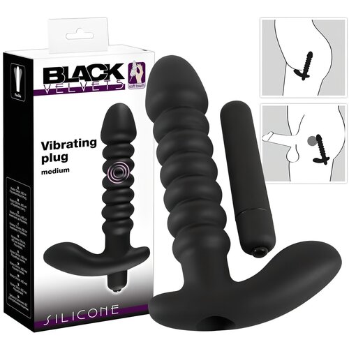 Black Velvets Black Velvet plisirani vibrator - srednji (crni) Slike