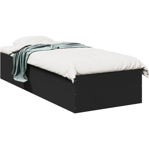 VidaXL Posteljni okvir črn 75x190 cm inženirski les Slike