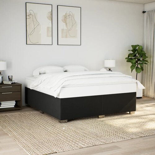  Krevet s oprugama i madracem crni 180x200 cm od tkanine Slike