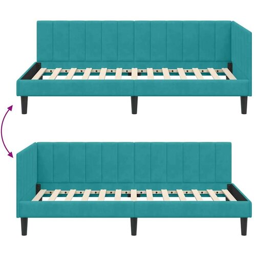  Kutni okvir kreveta s uzglavljem Tirkizna 100 x 200 cm Bar&amp;scaron;un Slike