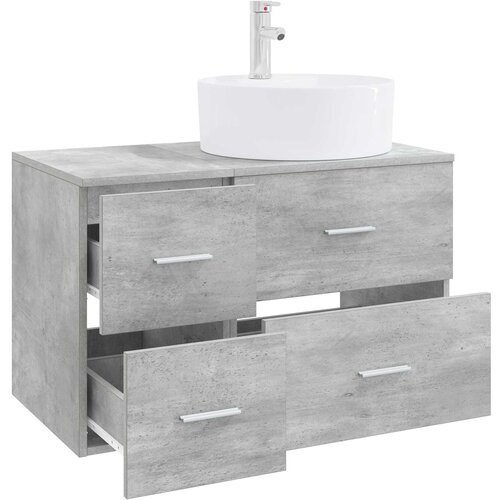  Set namje&amp;scaron;taja za kupaonicu 2 kom. Betonska siva 49,5 x 44,5 x 76 cm Slike