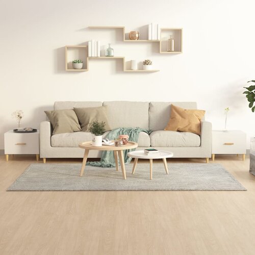 VidaXL Klubske mizice 2 kosa visok sijaj bele 50x50x40 cm konstr. les Slike