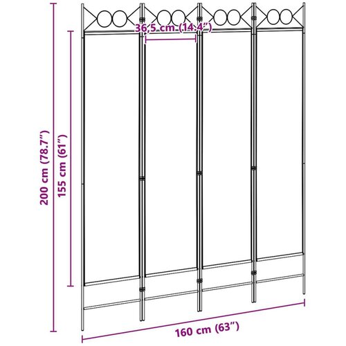 4-panelni pregradni zid Bež 160 x 200 cm Tkanina - Bež 160 x 200 cm Slike