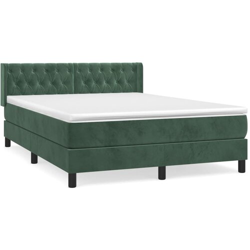 Maison Chic Box spring postelja - Vzmetna postelja z vzmetnico temno zelen 140x190 cm žamet SL21370, (21893222) Cene