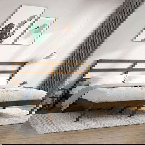  Posteljni okvir medeno rjav iz trdne borovine 200x200 cm, (20648373) Cene