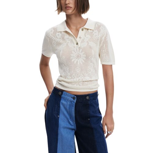 Desigual Majice s kratkimi rokavi TS_RAY 25SWTK72 Bela Cene