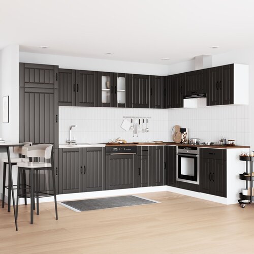 vidaXL Set 2 Črna Inženirski les 80x46x81.5 cm Nastavljive noge Cene
