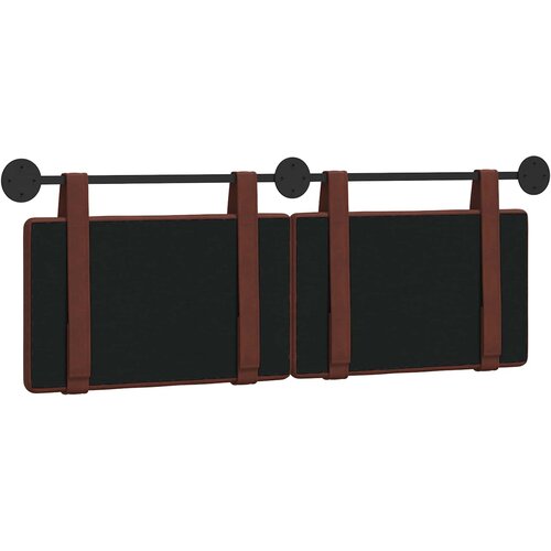  Viseće uzglavlje kreveta Sjajno smeđa Antikni PU Sienna 130 x 55 x 5 cm Slike