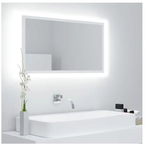  LED kopalniško ogledalo belo 80x8,5x37 cm iverna plošča