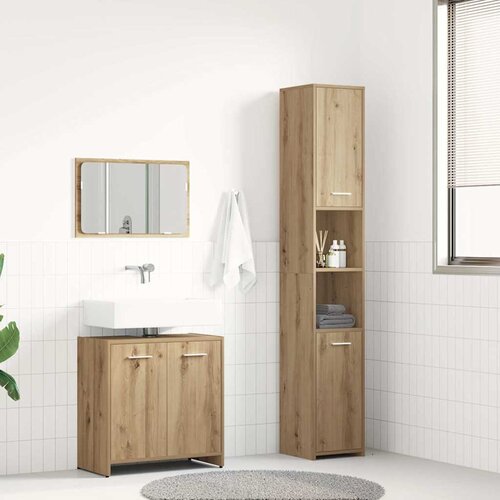 vidaXL 3-dijelni set kupaonskog namještaja käsityöläinen tammi Cijene