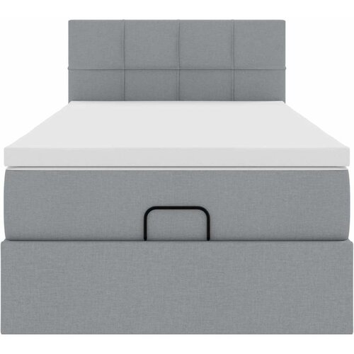  Otomanski krevet s madracem svijetlosivi 90x200 cm tkanine Slike