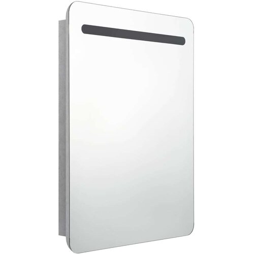 VidaXL led kopalni&amp;scaron;ka omarica z ogledalom betonsko siva 60x11x80 cm Slike