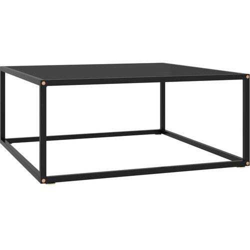 VidaXL stolić za kavu crni s crnim staklom 80 x 80 x 35 cm Slike