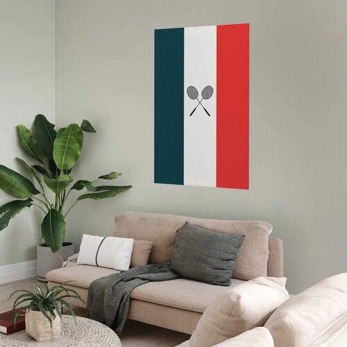  Plakat - French Flags and Black Badminton Rackets 29.7x42 Bez okvira Slike