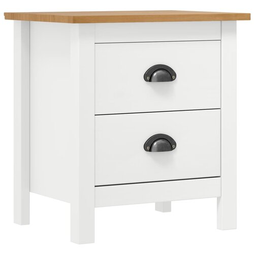 vidaXL Noćni ormarić Hill Range bijeli 46x35x49,5 cm masivna borovina Cijene