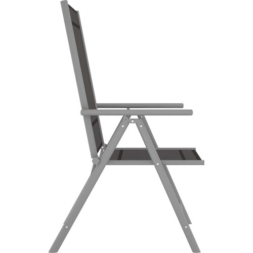  5-dijelni vrtni blagovaonski set aluminij i tekstilen srebrni Slike