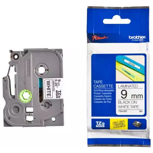 Brother TZe-221 crna na belo 9mm Slike