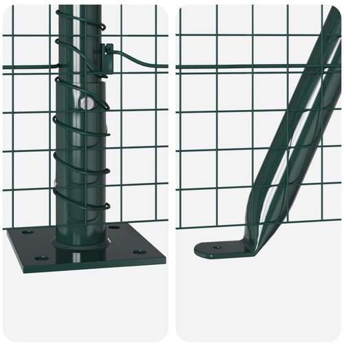 vidaXL zavarena žičana ograda sa 13 flanged postovima Zelena 1.4x50 m Čelik Cijene