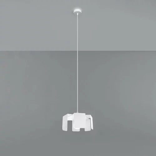 Nice Lamps Bela viseča svetilka s kovinskim senčnikom ø 24 cm Rossario –