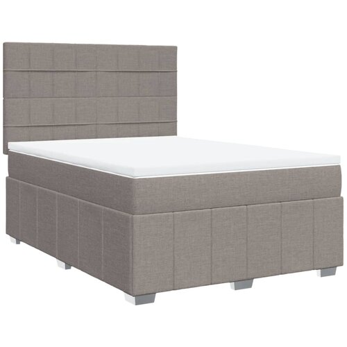 vidaXL Box spring postelja z vzmetnico taupe 160x200 cm blago, (21308230) Cene